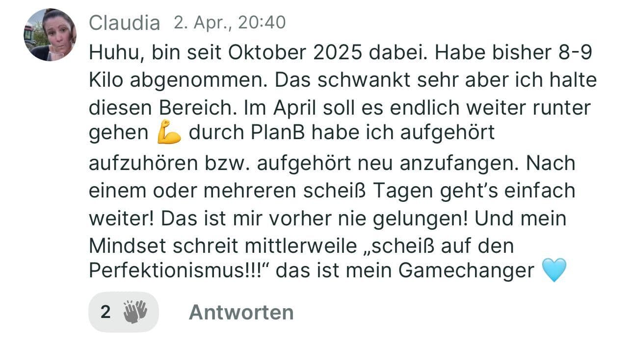 Screenshot einer WhatsApp-Erfolgsgeschichte von Claudia