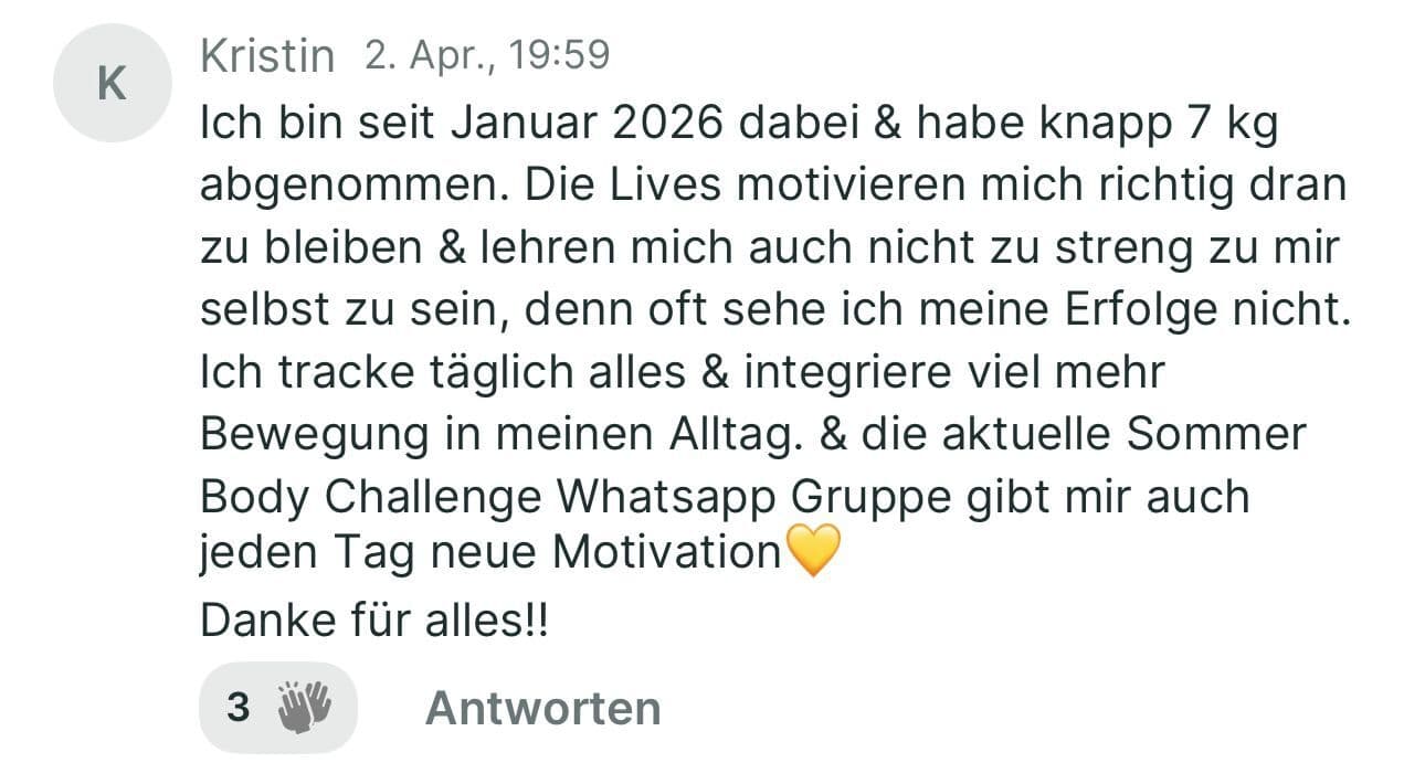 Screenshot einer WhatsApp-Erfolgsgeschichte von Kristin
